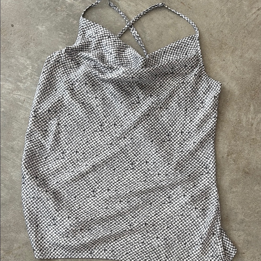Banana Republic Gray and White Checkered Camisole